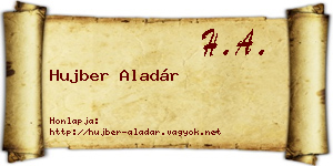 Hujber Aladár névjegykártya